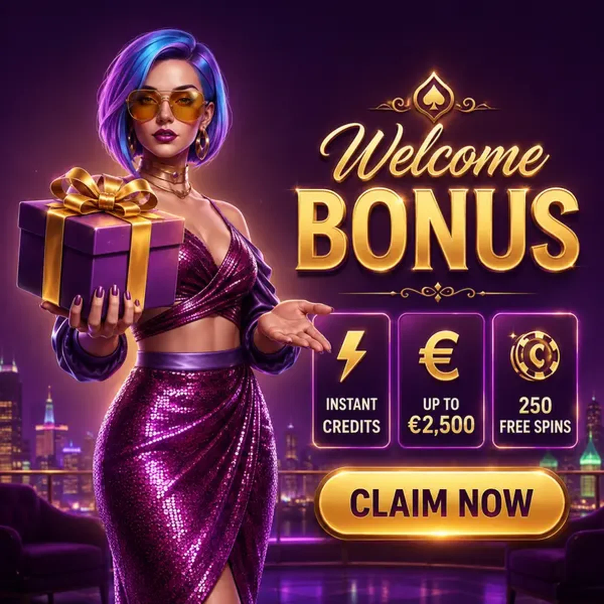 Elegant hostess presenting welcome bonus gift at BroWinner Casino login lounge